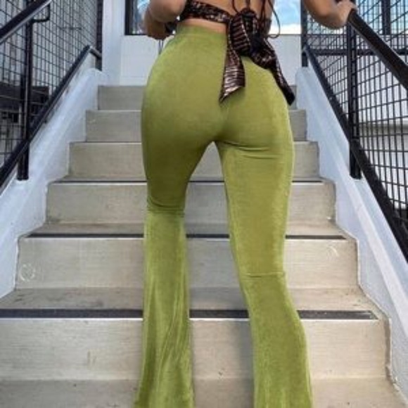 Princess Polly Lime Green Boogie Flares * New - Picture 4 of 4